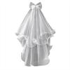 Wedding Veil with Metal Comb Wedding Hair Accessories for Flower Girl 2 Tier Longest Tulle 28" Embellished with Bow