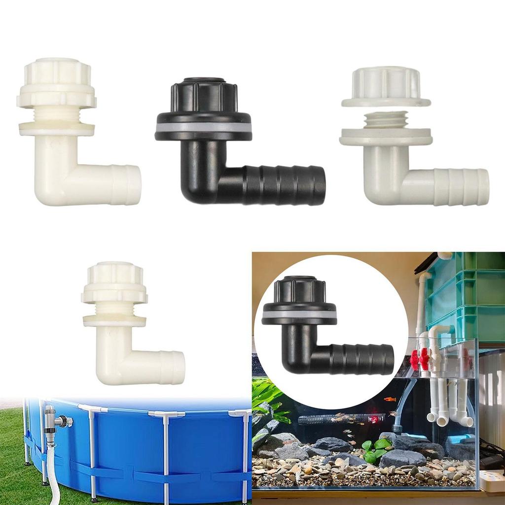 Aquarium Drain Connector ABS Elbow Quick Hose Nozzle for Water Tank and Ducting Pipe Joint