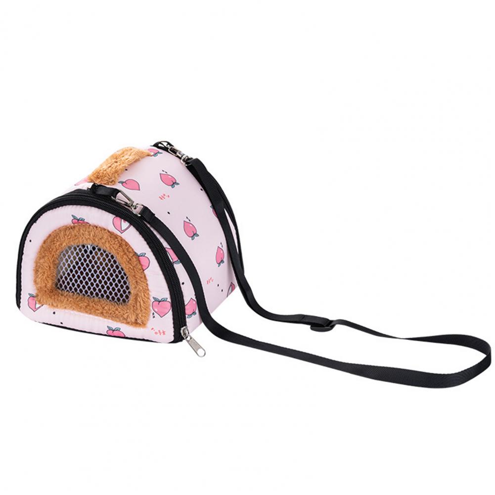 Kleine Reistas voor Huisdieren Hamsterdrager Bijtbestendig Bedrukt Houdt Warm Ademend Kersjesprint Ademend Buiten Egel Tas
