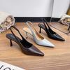 Pointed One-word Strap High Heels Stiletto 2025 New Summer Large Size 4142 French Bag Head Sandals Empty Single Shoes
