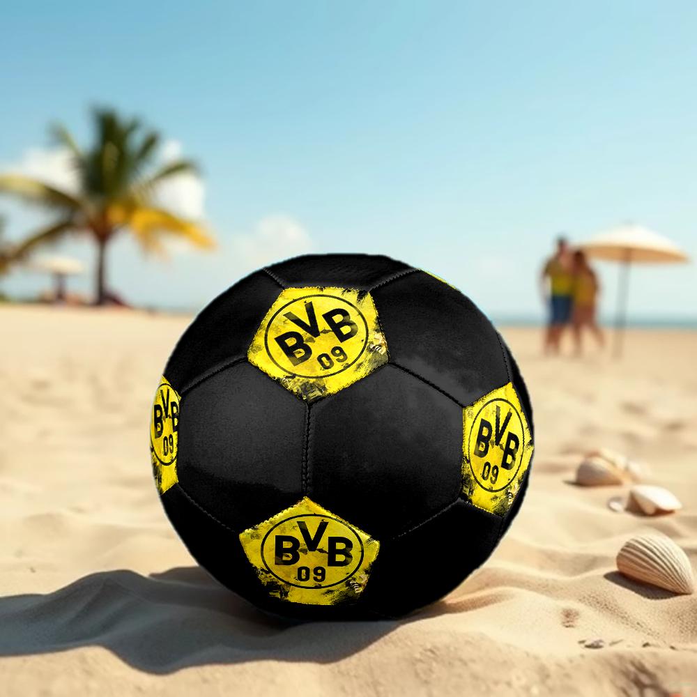 Borussia Dortmund Soccer Ball, Colorful, Suitable for All Ages, Machine-stitched, PVC Material, Competition Grade, Durable and High Bounce