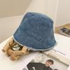 Fashion Vintage Bucket Hat for Women Solid Color Foldable Washed Cotton Wide Brim Sunshade Panama Cap Girls Casual Outdoor Hat