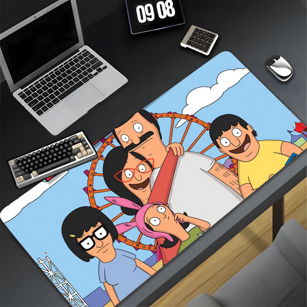 Cartoon B-Bobs Burgers Mouse Pad XXL Gamer Gaming PC Computer Otaku Locking Edge DIY Customized Photo Laptop Notebook Desk Mat
