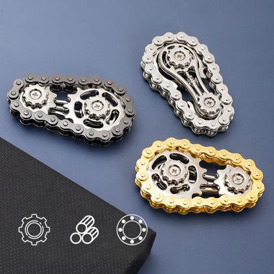 Ozubená kola Setrvačník Fingertip Gyro Fidget Spinner Antistresová Úzkost Kovové řetězy na kolo EDC Spinner Fidget Hračky pro dospělé děti
