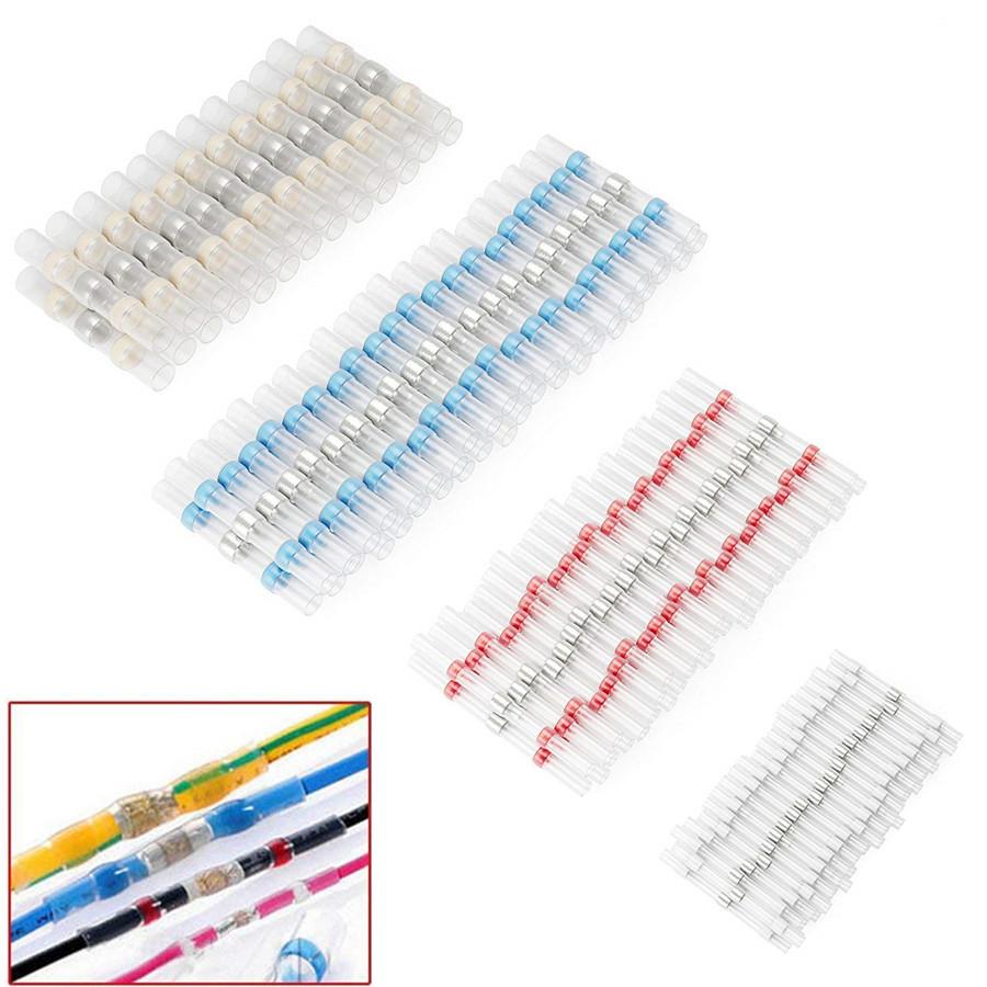 200pcs Waterproof Solder Seal Heat Shrink Wire Butt Terminal Connector Set