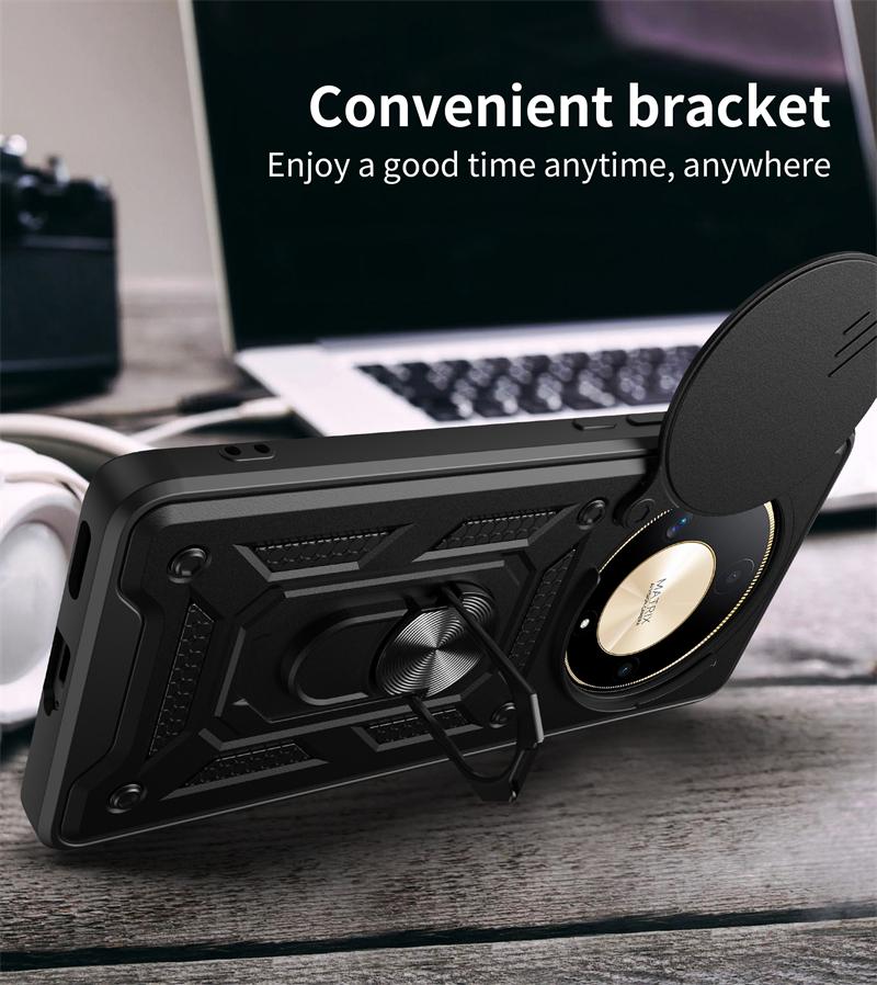 For Honor X9b Case Magnetic Holder Ring Phone Case For Honor X9b X9B Honor X9b Slide Camera Protect Shockproof Armor Back Cover