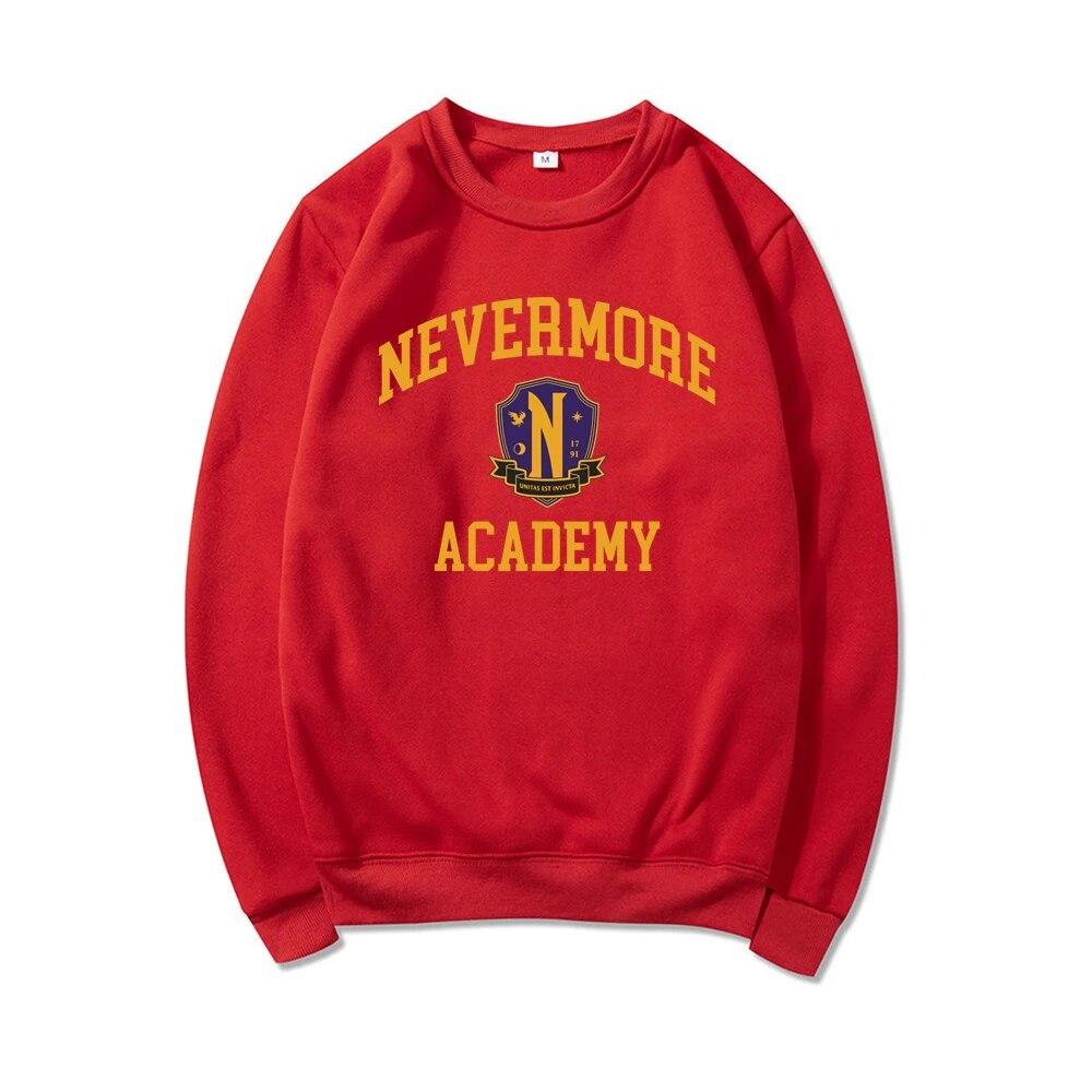 Nevermore Academy Sweatshirt Wednesday Adams Costume Retro Movie Sweater Unisex Crewneck Sweatshirts Casual Pullovers Hoodie Unisex