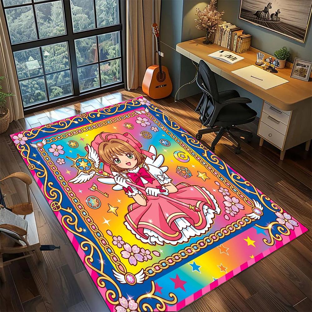 Cardcaptor Sakura Großer Bereich Waschbarer Bodenmatten Teppich Teppich Rutschfest Heimdekoration Gamer Zimmer Schlafzimmer.-TING