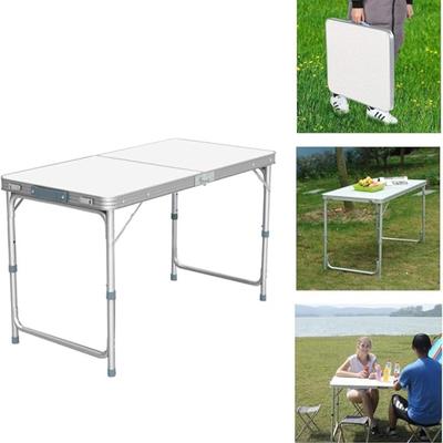 Masă de camping pliabilă, masă de exterior ușoară și portabilă, masă de luat masa reglabilă pe înălțime, masă din metal turnat sub presiune pentru camping, grătar