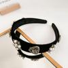 Women's King Gold Cubic Cross Velvet Headband
