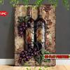 1 Piece Vintage Wine Grape Metal Wall Art UV Printed Waterproof Iron Decoration Pre Drilled Easy Mount Home Bar Kitchen