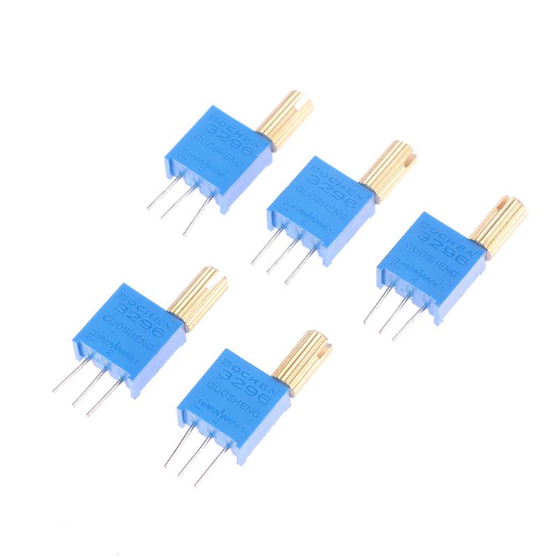 5Pcs 3296W Multi-Turn Adjustable Potentiometer 1K2K5K10K20K50K100K200K500K1M Metal Shaft Long Handle