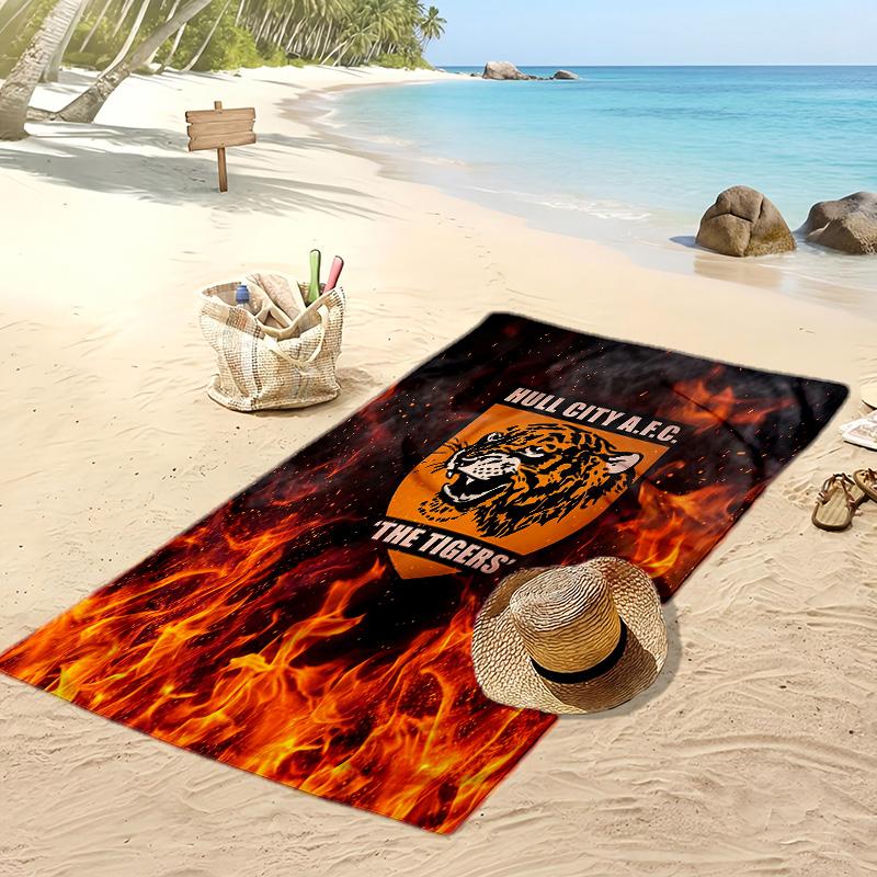 Prosop de Plajă cu Imprimeu Fotbalistic Hull City, Prosop Mare Moale cu Uscare Rapidă pentru Plajă Camping Piscine