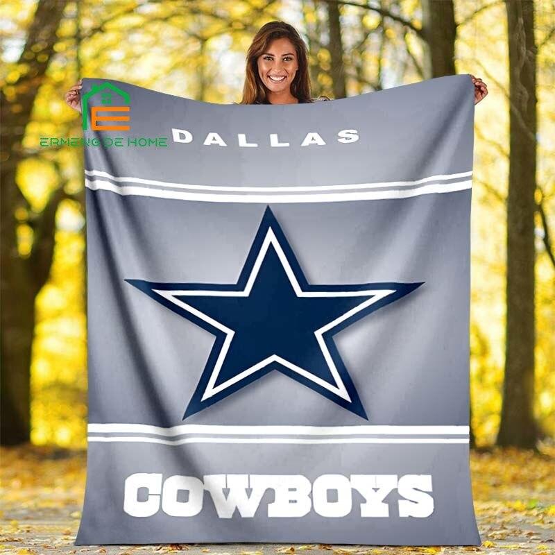 American Football Team Dallas Cowboys Soft Throw Blanket Flannel Living Room/Bedroom Warm Blanket for Kids, Adults, Elderly