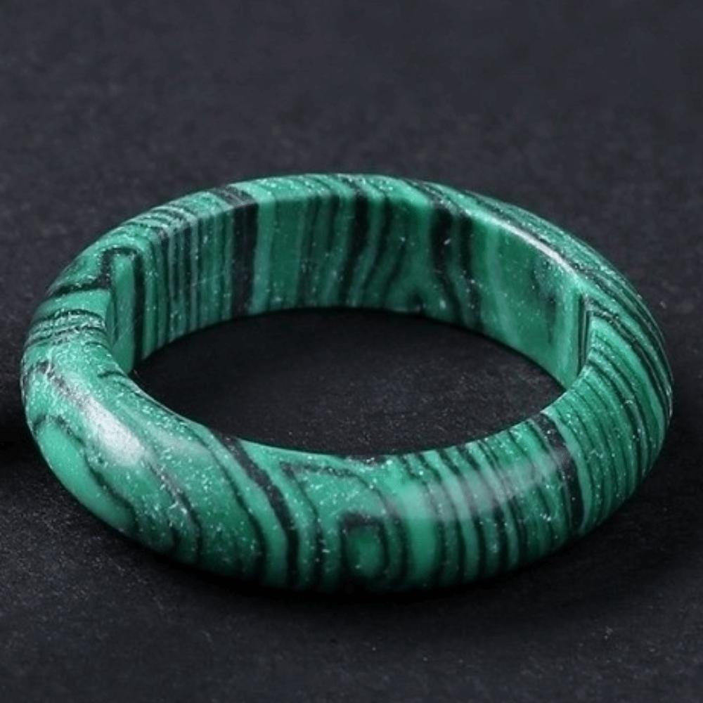 Persönlichkeit Elegante Kristallstein Bandringe Obsidianstein Natürlicher Kristall Minimalistischer Ring Massives Design Allround-Schmuck Geschenk