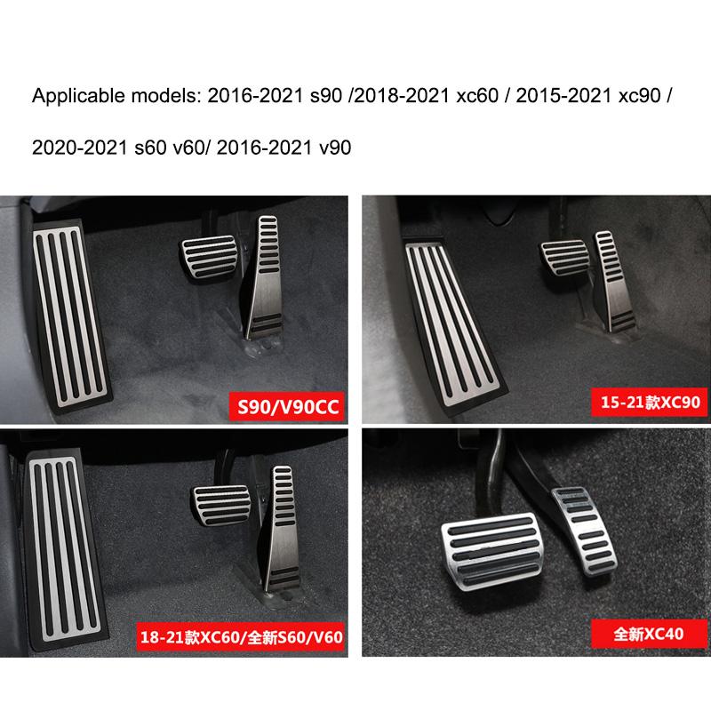 Auto Gasbremse Pedal Fußstütze Pedalplattenabdeckung für Volvo XC60 XC90 S90 v90 s60 v60 xc40 Zubehör 2022-25
