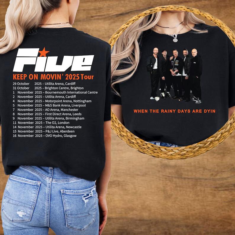 Five Boy Keep On Movin Tour 2025 Tshirt Five Boy Concert Tshirt AN62130
