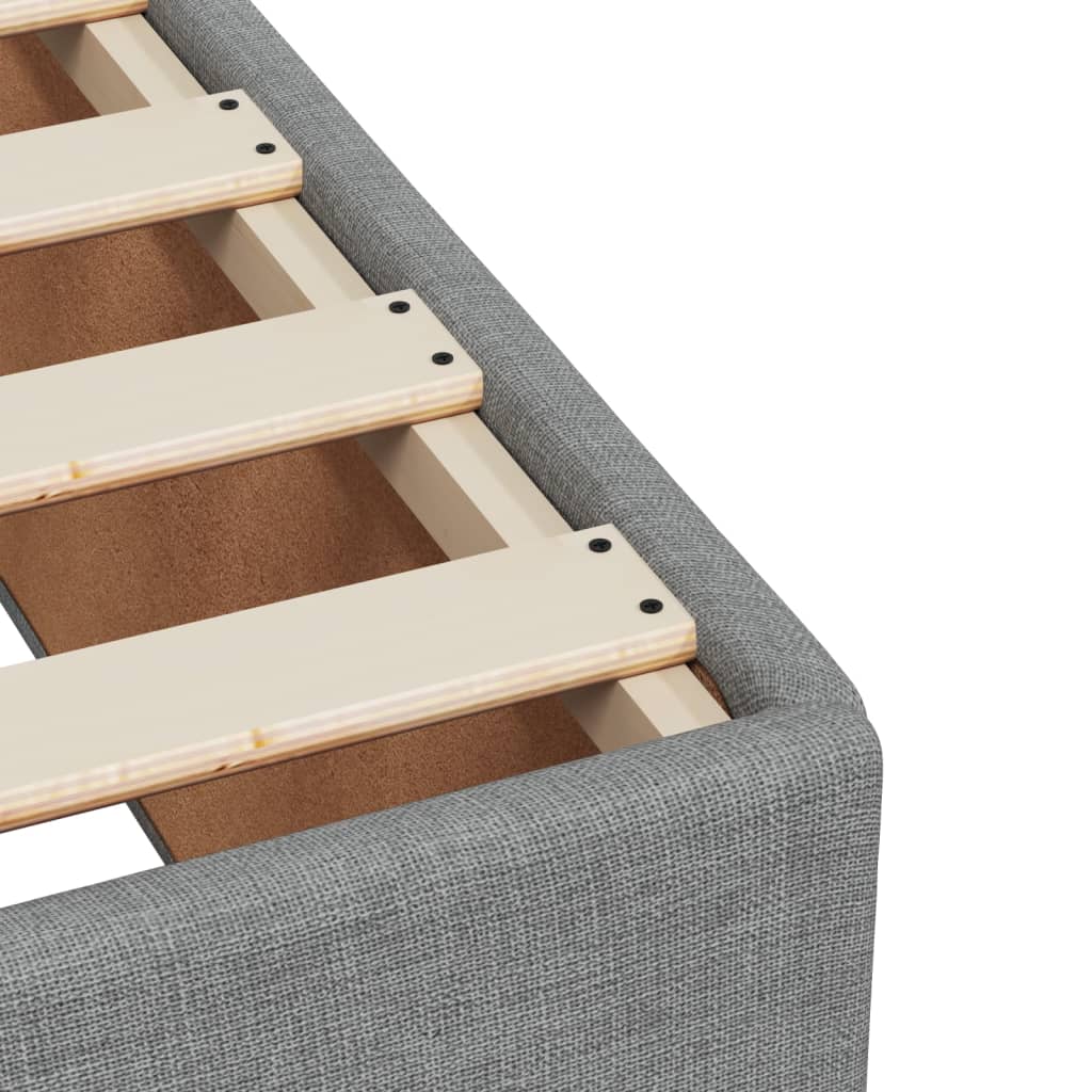 Box Spring Bed with Mattress Light Grey 180 X 200 Cm Fabric