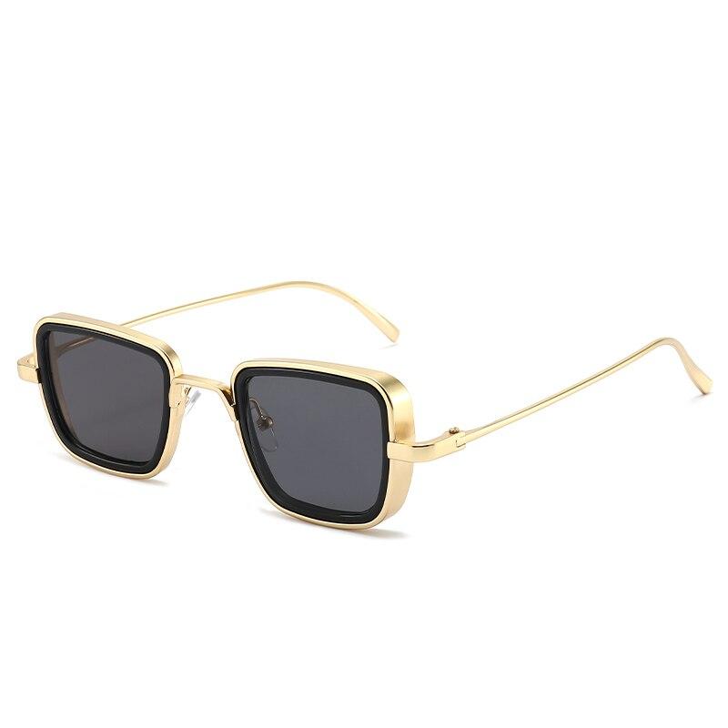 New Vintage Metal Steampunk Sunglasses Men Women Square Sun Glasses For Men Women Stylish Retro Brand Shades Male Female UV400
