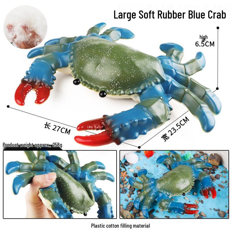Ocean Crab Simulation Toy Set: Includes Hermit, Swimming, and Three-Spot Plastic Models