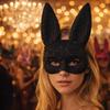Full Acrylic Rhinestone Rabbit Ear Mask Crystal Studded Glitter Mask  Party and Cosplay