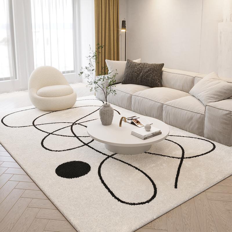 Creative Line Design of Wear-resistant and Anti-slip Carpet for Soft Plush Living Room and Bedroom Home Decoration