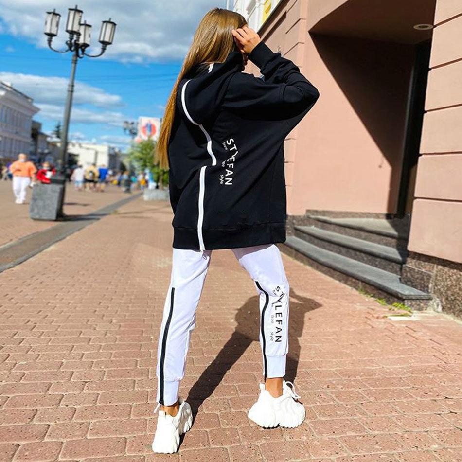 Women Fashion Sweatsuits Tracksuit Jogging Suit Streetwear Running Sportswear Zipper Long Hoodies Long Pant Two Pice Set