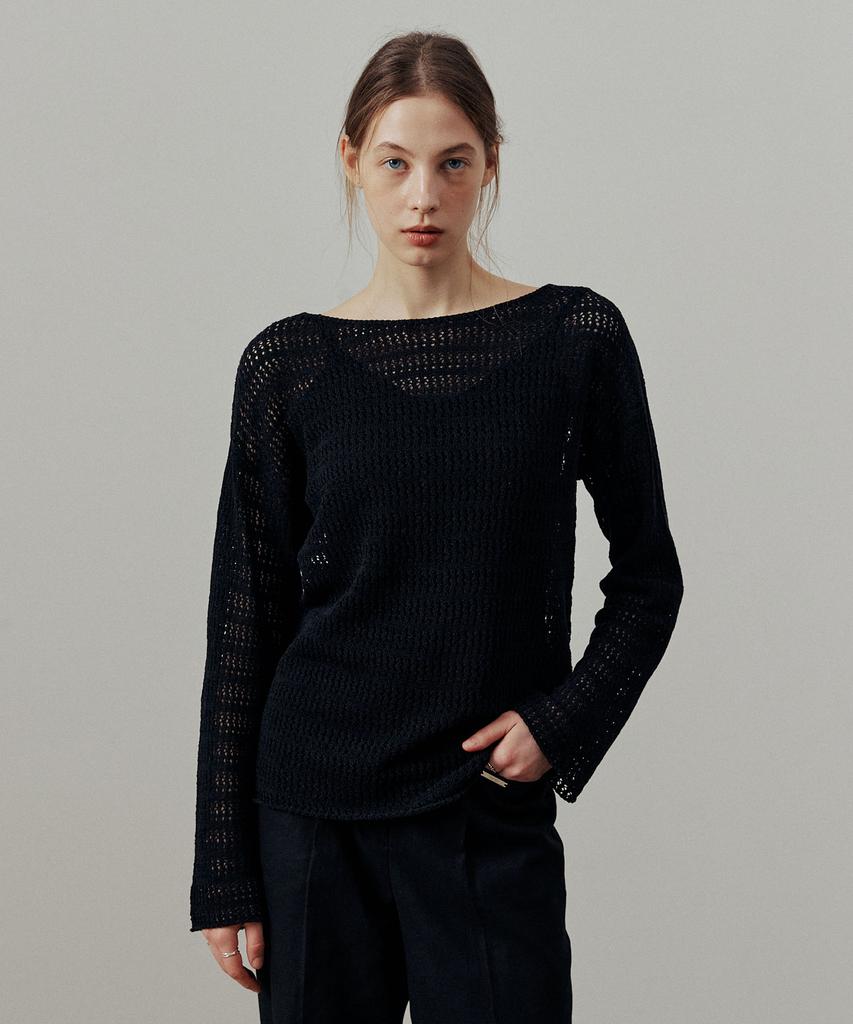 ARTID Linen Oversized See-Through Knit_Black