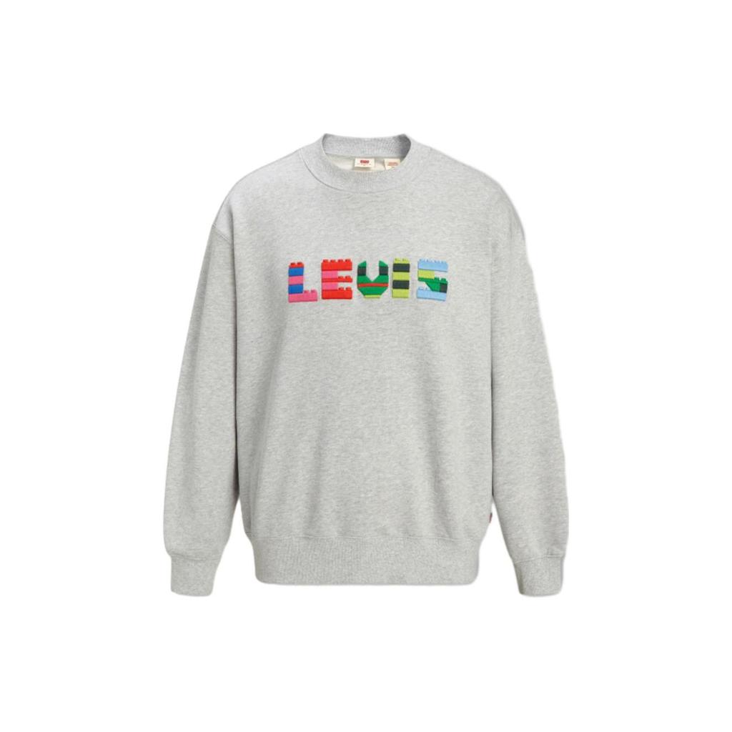 Sweat-shirt à manches longues et col rond brodé de lettres Levis X Lego pour homme Gris A5441-0000
