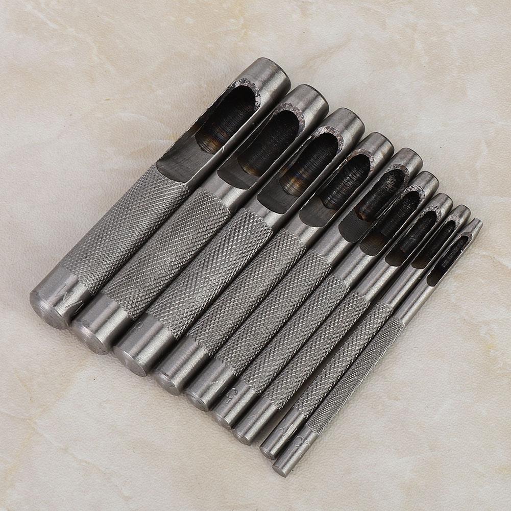 9pcs Leather Punch Set Hollow Belt Hole Puncher Leather Craft Tool 2510mm