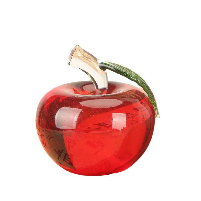 Décorations de Fruits en Cristal Pêche Raisin Kaki Ornements pour Chambre à Coucher Salon Bureau Cadeau Unique