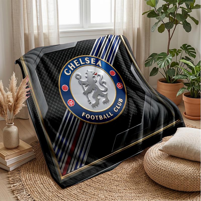 Chelsea FC Theme Blanket Soft Flannel Blanket Plush Throw Blanket Cozy Sofa Bed Blanket for Home Decor