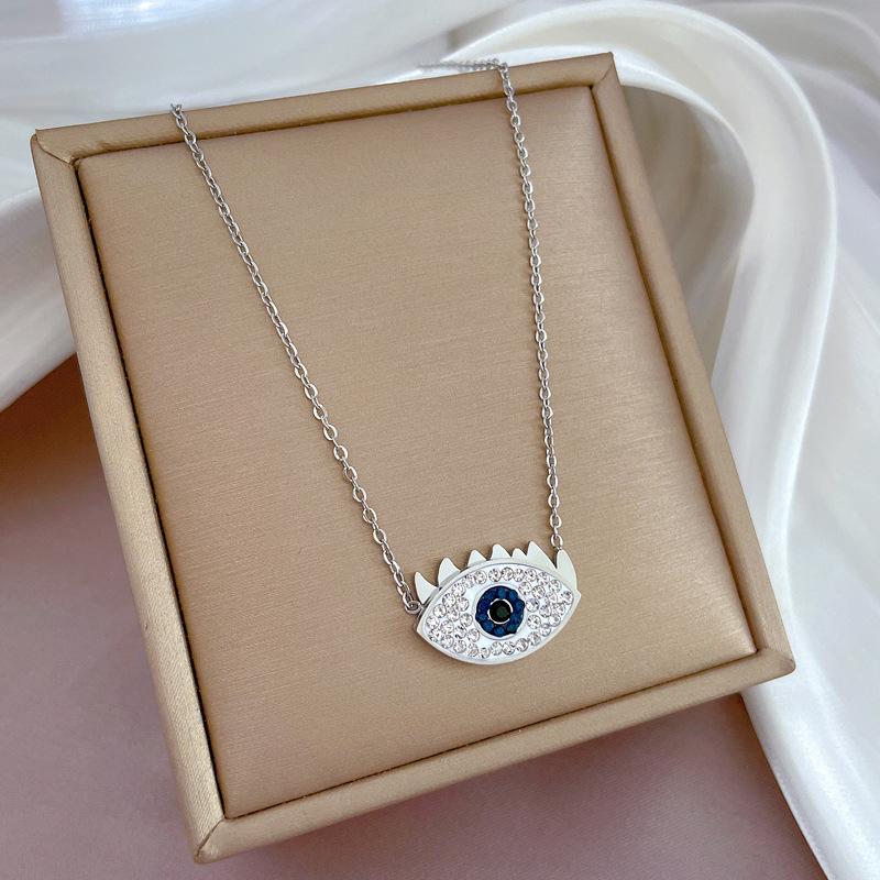 Temperament Eyelashes Eyes Furnace Real Gold Necklace Female Collarbone Chain With Jewelry