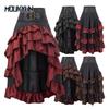 Women Fashion Medieval Cosplay Costume Gothic Skirt Casual High Low Hem Elegant Dress Ruffle Skirts