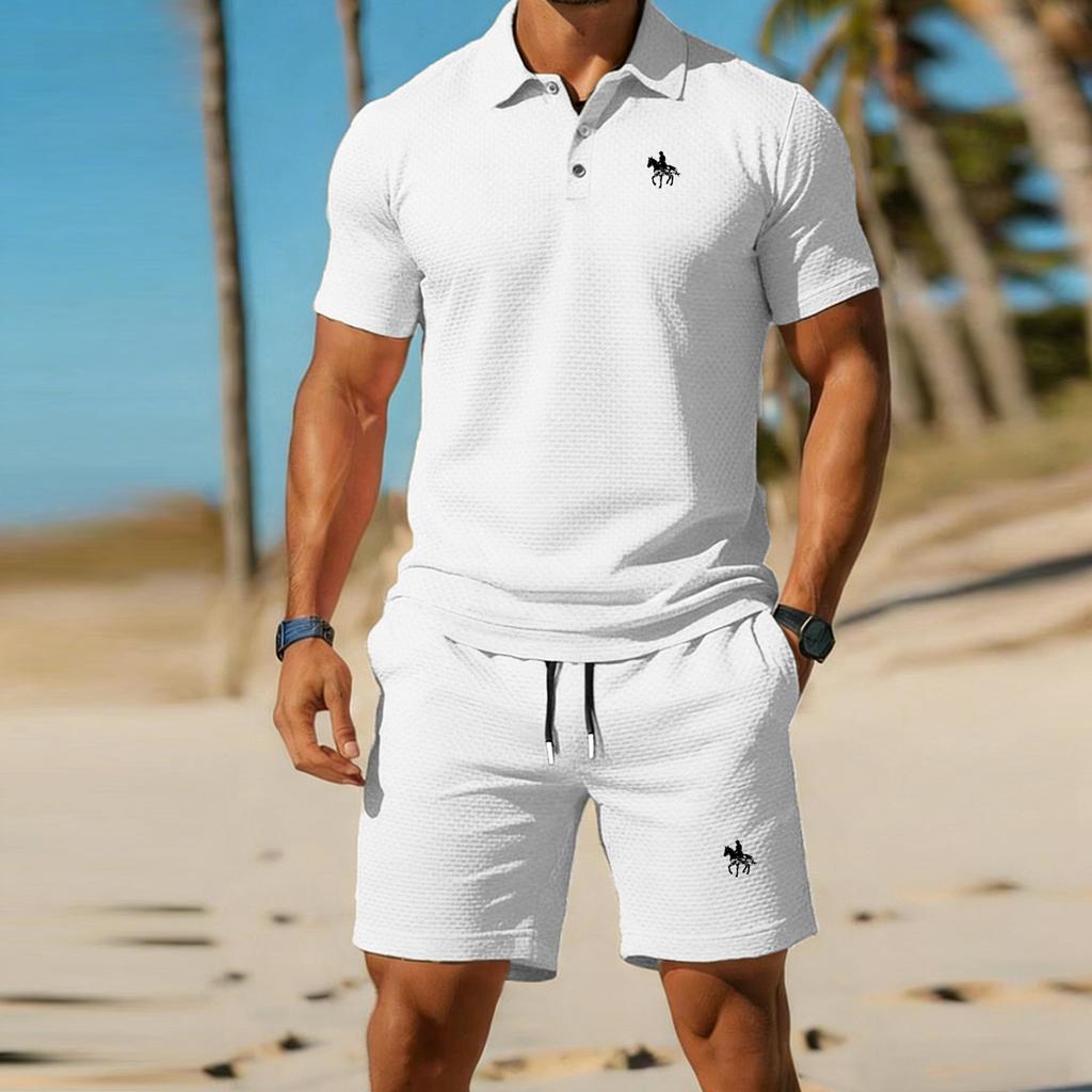 Heren Zomer Set: Business-Stijl Korte Mouw Shirt en Shorts | Lichtgewicht Zomer Sport Set | Casual Golf Outfit voor Mannen heren trainingspakken 2-delige set