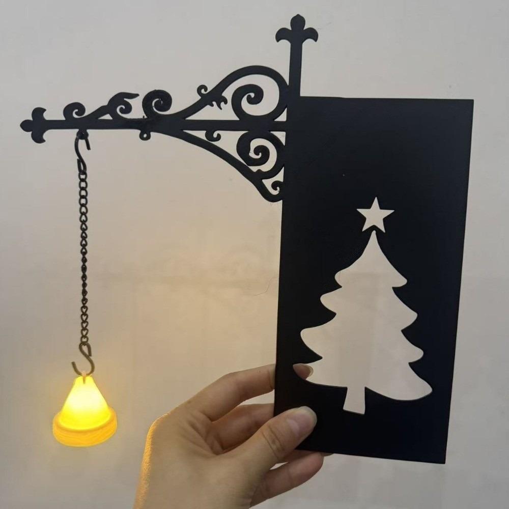 Vintage Halloween Bookshelf Lamp Wall Mounted LED Library Lantern Mini Bookcase Lamp Office