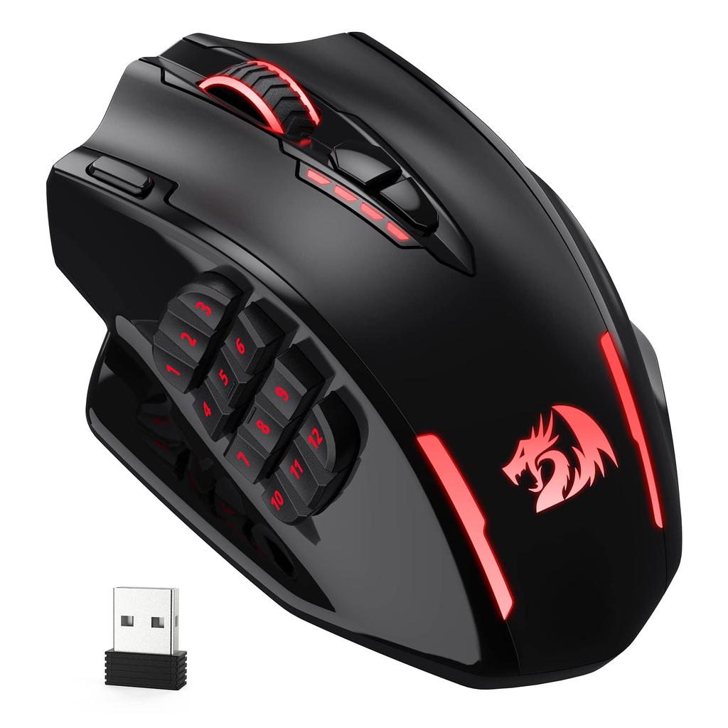Bezprzewodowa mysz gamingowa Redragon M913 Impact Elite, 16000 DPI, przewodowa/bezprzewodowa, RGB, 16 programowalnych przycisków, bateria 45-godzinna i Pro Optical S