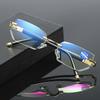 Frameless Blue Light Blocking Reading Glasses: Stylish, Youthful Look, High-Definition Vision for Middle-Aged & Elderly