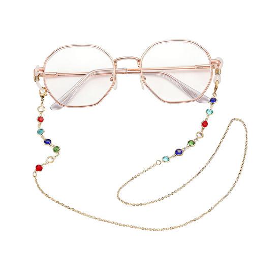 Women Glasses Chain Colorful Faux Gemstone Eyeglass Chain Retro Beaded Sunglass Strap Eyeglass Lanyards for Spectacle Reading Glasses