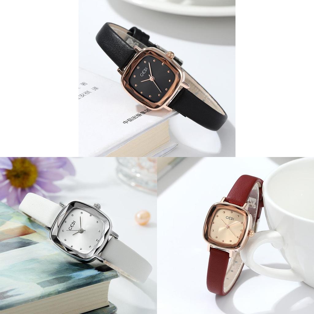 Antique Style Female Quartz Watch With Alloy Case And Elegant Leather Band For Gift