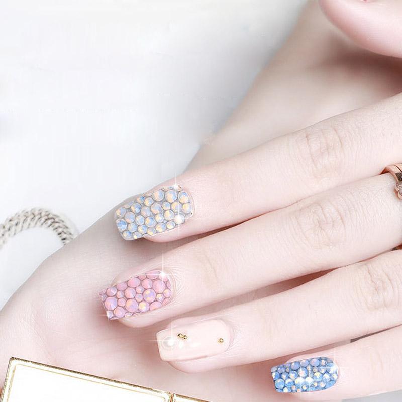 350 ks Nail Art Ploché Nehty Sněhový Protein Sklo Křišťálová Barva Diamantové Doplňky Přívěsky na Nehty 3D Nail Art Dekorace Nehtů Třpytky Diy Kamínky