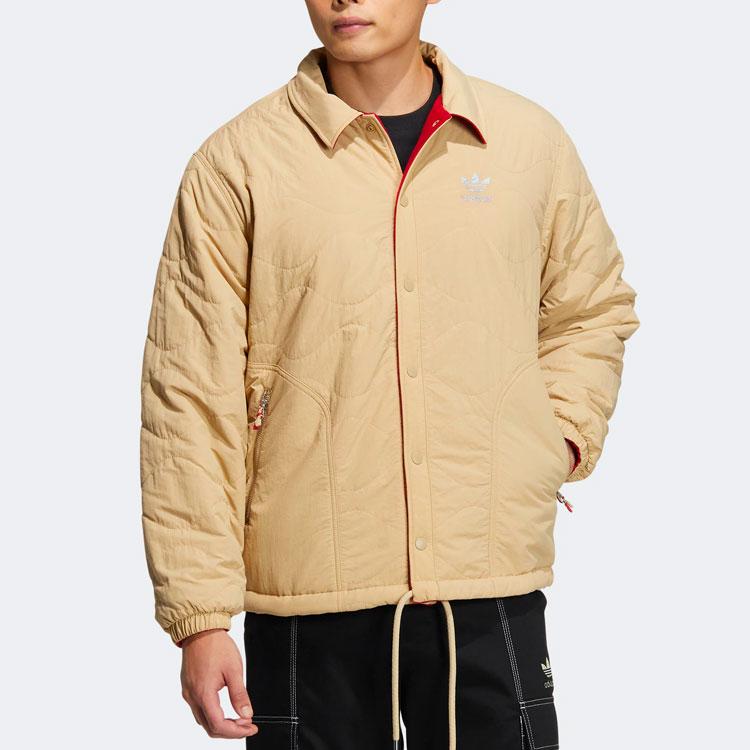 adidas Originals Reversible Single-Breasted Cotton Jacket Men Outerwear Red HY7291