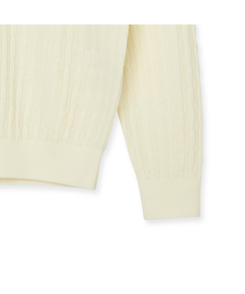 IOLO Vertical Cable Crew Neck_Ivory