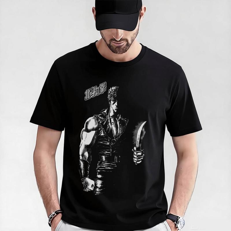 0405 Manga Kenshiro Pěst severní hvězdy Anime dárek tričko Hokuto no Ken potisk Grafické tričko Y2K oblečení Všechny velikosti Vrcholy S6XL