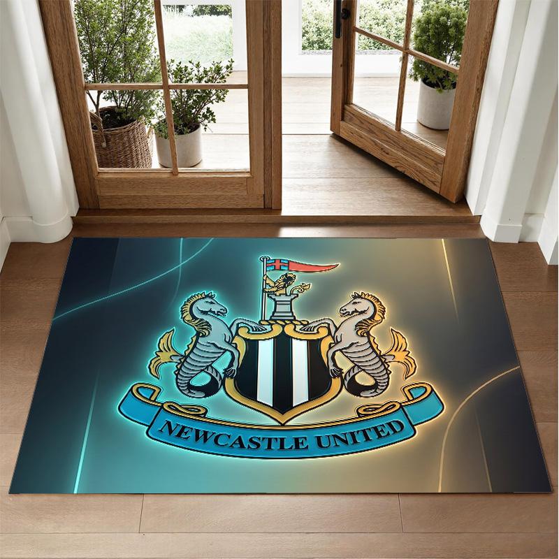 Newcastle United Football Design Crystal Velvet Rug Soft Decorative Mat for Bedroom Entrance