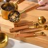 4/8 buc. mâner din lemn, cești de măsurat din oțel inoxidabil, linguri, instrumente de coacere, set de linguri de măsurat pentru cafea, accesorii cântar pentru barman