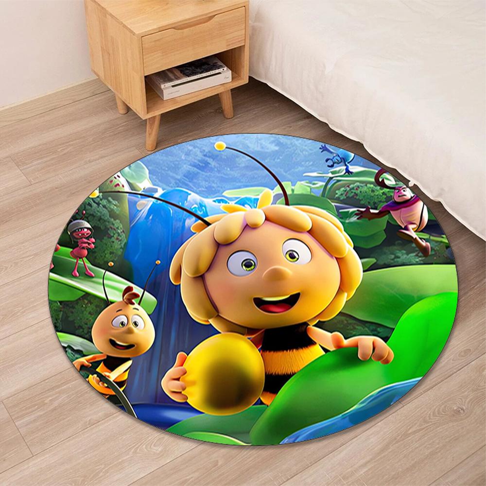 Maya de Bij Bedrukte Ronde Vloerkleed Tapijt Stoelkleed Vloerkleed Entree Deurmatten, voor Kantoorstoel Woonkamer Slaapkamer Keuken.