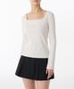 MUSINSA STANDARD WOMAN Women'S Slim Square Neck Long Sleeve T-Shirt [Cream]