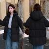 Women Winter Puffer Coat Women Long Hooded Cotton Jacket Cute Student Outerwear