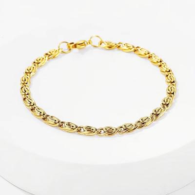 Mode 18 Karat Gold 4MM Kette Armbänder Herren Schmuck Anhänger Damen Dame Hochzeitsfeier Geschenke Bohemia 20cm